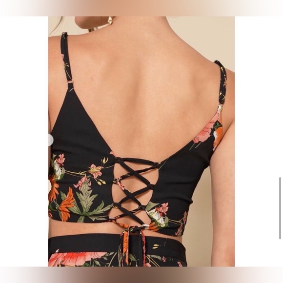 Lulus black floral two piece dress size small NWT* - Picture 5 of 12